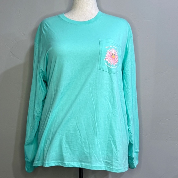 NWOT Lauren James Company Long Sleeve Graphic Tee XXL - Picture 1 of 5